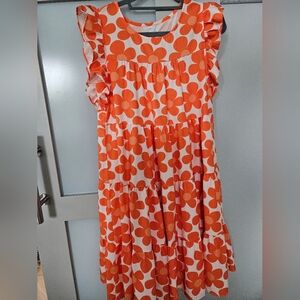 ORANGE FLORAL DRESS